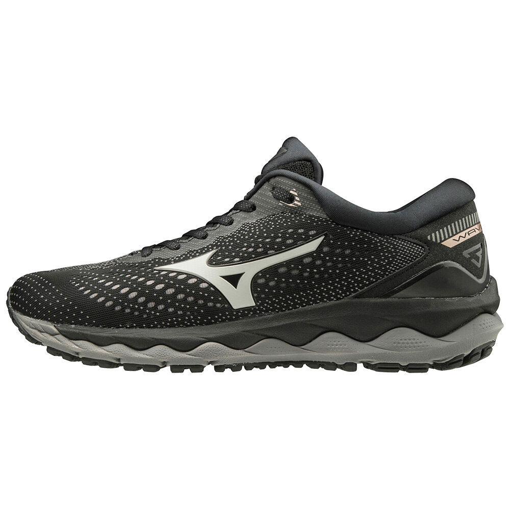 Mizuno Women's WAVE SKY 3 Running Shoes Black/Grey (J1GD190240-UQR)